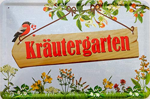 vielesguenstig-2013 Blechschild Schild 20x30cm - Kräutergarten Garten Ruhe Freizeit Pflanzen Beet