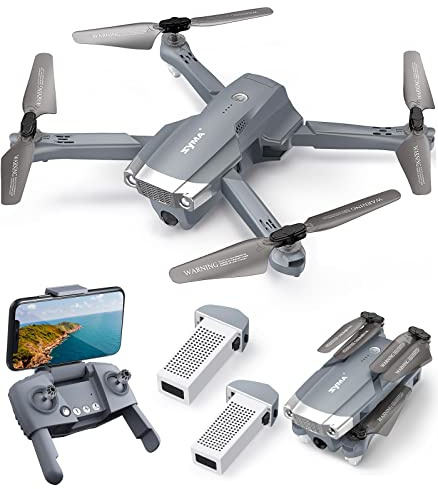 SYMA RC Drohne mit Kamera 4K HD faltbar FPV Quadrocopter ferngesteuert Flugzeug GPS WiFi Return Home Follow Me Gestensteuerung gesamt 56 Min. Lange Flugzeit 2 Akkus