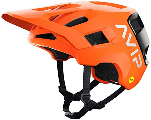 POC Unisex – Erwachsene Kortal Race MIPS Helm, Fluorescent Orange AVIP/Uranium Black Matt, M (55-58cm)