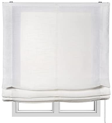 STORESDECO Raffrollo ohne Stangen 175H x 90B - Lichtdurchlässiges Faltrollo zum Bohren inkl. Montagematerial - Kindersichere Roman Blinds für Fenster & Türen - Gardinen Rollo Küche & Wohnräume