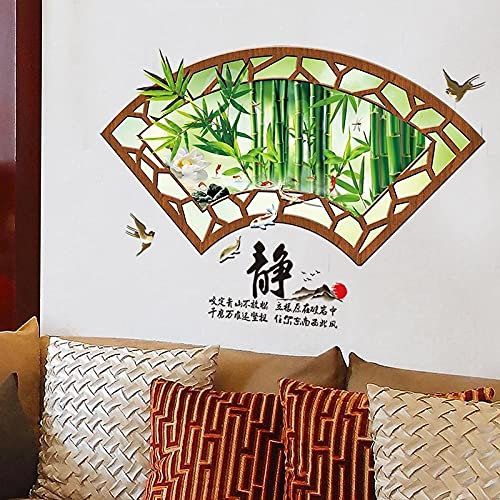 Autocollants muraux de forêt de Bambou Vert Vinyle Bricolage Stickers muraux décoratifs pour la décoration de Bureau de Chambre à Coucher de Salon