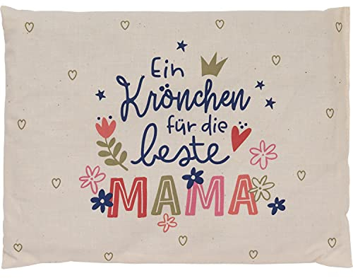 H:PPY Life Kirschkernkissen Mama Krönchen | Kissen gefüllt mit Kirschkernen, 25 cm x 18 cm | Geschenk Mama, Muttertagsgeschenk | 47407