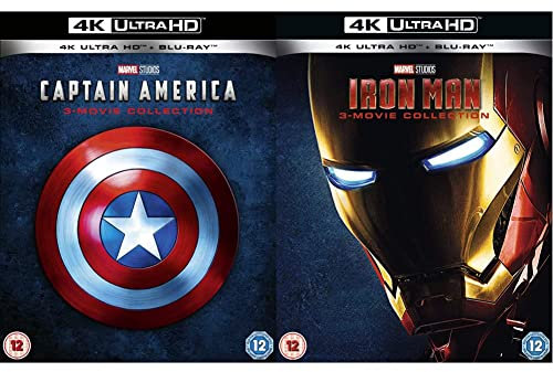 Marvel Studios Captain America 4K Ultra-HD Trilogy [4K Blu-ray] [2019] [Region Free] & Iron Man 4K Ultra-HD Trilogy [Blu-ray] [2019] [Region Free]