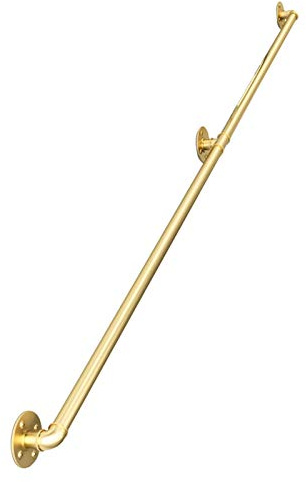 dRAGonFy Staircase Handrail Rail Banister Kit,Modern for Stairs Indoor Step Railing Hand Rail Support Kit/Gold/12Ft/360Cm