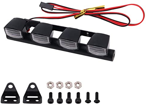 WANGCL RC Auto LED-Lichtleiste Rc Auto Lichter Dachlicht Rc Licht-Kit 4LED 100 mm für 1/10 RC Auto Fernbedienung Monster Truck RC Crawler Kompatibel mit TRX4 90046 SCX10