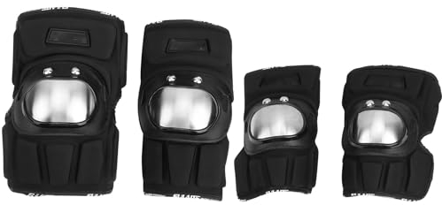 SANON Knie-Ellenbogenschützer, 4 Stück Motorrad-Knie-Ellenbogenschutz-Kit, Ellenbogenschützer, Knieprotektoren Motorrad, Outdoor-Reiten Schutzpolster Kniebandage