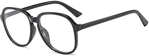Pinklady Large Oversized Retro Vintage Classic Clear Transparent Glasses Frame HD Lens Eyewear Glasses (Black)