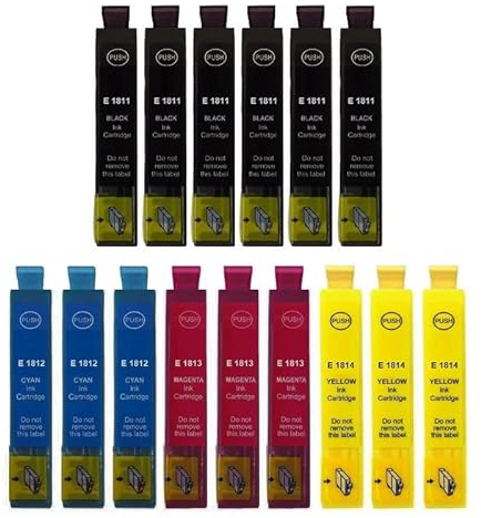 15 kompatible Druckerpatronen T18 XL - 6 x T1811, je 3 x T1812, T1813, T1814 kompatibel mit Epson XP- 102 202 212 215 225 30 302 305 312 313 315 322 325 33 402 405 412 413 415 420 422 425