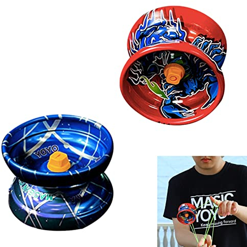 Professionelles Yoyo,Metall Jo Jo,Responsiv Jo Jo,Yoyo Aus Aluminiumlegierung Für Kinder,Anfänger Jo Jo Für Kinder,Unterhaltsam Yoyo,Geeignet Für Anfänger, Kinder Und Erwachsene,2PC,Kiuiom