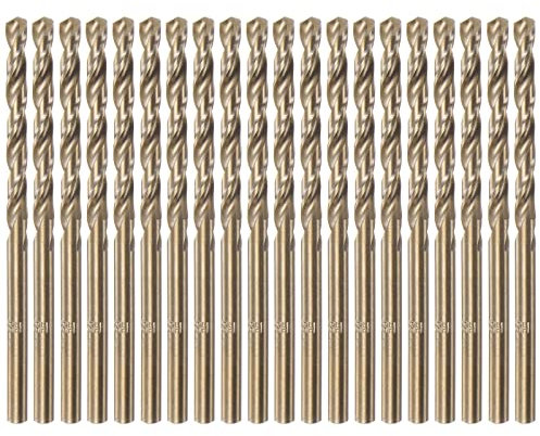 sourcing map 20pcs Cobalt Drill Bit 0.14/3.5mm Drilling Dia M35 Twist Drills Hex Shank Bits for Steel, Aluminum, Copper, Soft Alloy Steel, Wood, Plastic