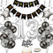 Yunchu Online Luftballon 13. Geburtstag Dekoration für Junge und Mädchen - Black and Silber Party Deko Set - Geschenk für 13 Jahre