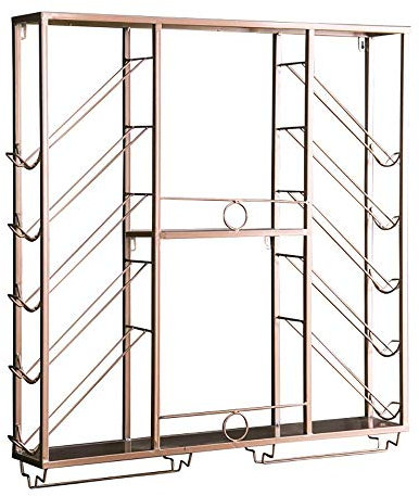 Wandmontiertes Weinregal |Heim- und Küchendekoration |Schweres Lagerregal aus Eisen |Einfaches Installationsdesign |Flaschenhalter (Roségold, 80 * 12,5 * 85 cm), Bar-Weinaufbewahrungsorganisator