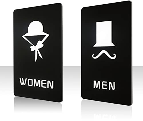 Panneau d'identification des toilettes, hommes et femmes, lot de 2, panneaux de salle de bain surélevés en acrylique, pour la maison d'affaires