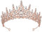 Hochzeit Braut Kristall Tiara Strasssteine Mädchen Haar Krone Prinzessin Stirnband Krone Haarschmuck für Hochzeit Verlobung Geburtstag Party Schönheitswettbewerb Bühnenauftritte,Roségold