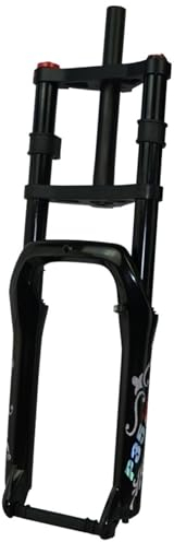 TS TAC-SKY Fourche À Double Épaule 20x4.0 26x4.0 E-Bike Vélo De Neige Vélo De Plage Grosse Fourche VTT Suspension Fourche Pneumatique 4.0 Pneu 135mm (Color : 20 inch Gloss Black)
