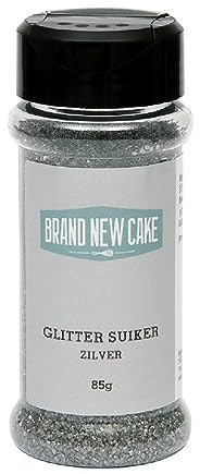 BrandNewCake® Essbarer Glitzerzucker Silber 85g - Perfekte Tortendekoration für funkelnde Backkreationen