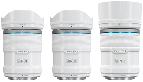 SIRUI Sniper F1.2 Lente de Enfoque Automático Set, 23mm, 33mm, 56mm, Objetivo Gran Angular APS-C, Z Mount Lente para Zfc, Z6, Z50, Z9(AS-3S-ZW, Z Mount, Blanco)