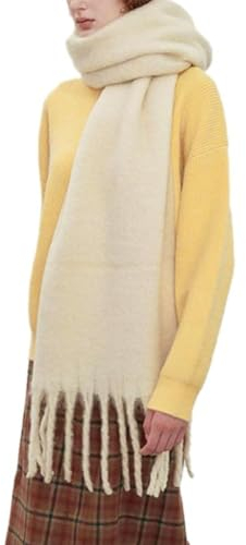 LUCKKY Fashion Imitation Wool Scarf, Mode Nachahmung Wolle Schal, Damen Wollschal, Winter Warm Schals für Damen, Weiche Dicke Tücher Und Wraps (Beige)