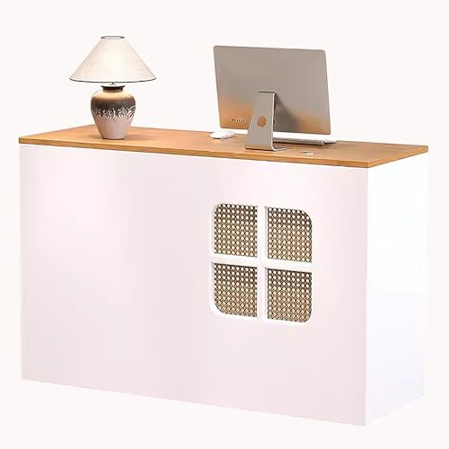 Empfangstheke mit Theke, Empfangstresen, Einzelhandelstheke mit Rezeption, Geeignet für Salon, Empfangsraum, Kassenbüro (Color : White, Size : Small)