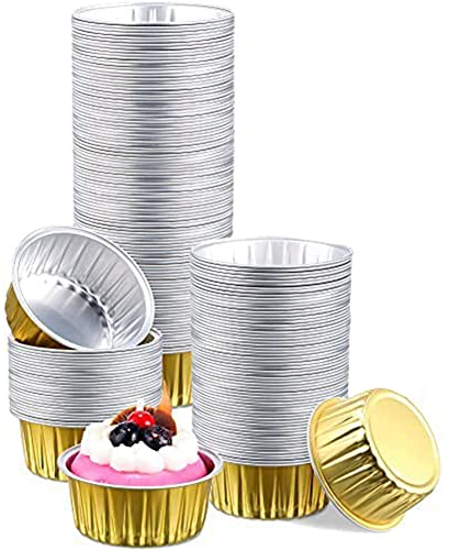Bakkeny Pirottini nel Alluminio Mini Pirottini Pirottini per Cupcake Teglie Rotonde Usa e Getta per Muffin per Cucinare, Feste di Compleanno