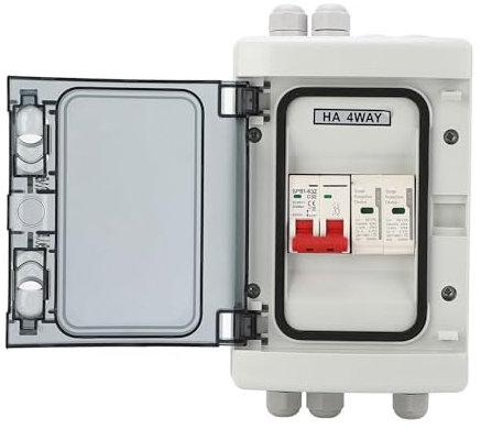 Disjoncteur CC, DC 500V Miniature Disjoncteur IP65 Interrupteur solaire PV étanche avec couvercle transparent pour systèmes photovoltaïques (40A)