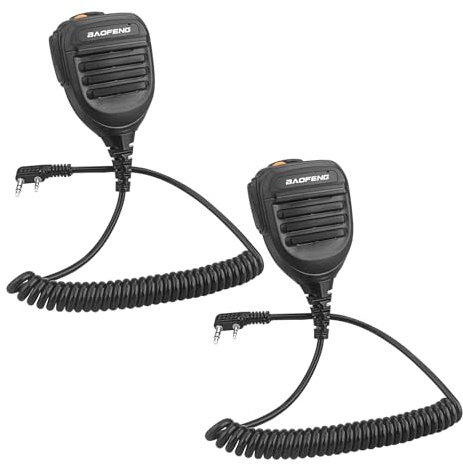 BAOFENG Radio Microphone,Remote Shoulder Police Mic UV-5R BF-F8HP 5RM UV-21R K5PLUS UV-17R TIDRADIO TD-H3 TD-H8 Quansheng UV-K5 walkie Talkie Handheld Speaker mic (Black*2 pack)