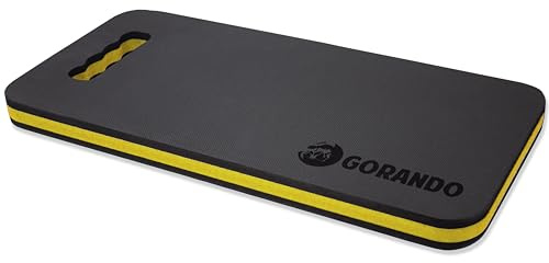 GORANDO® Premium Kniekissen |gelb| Kniebrett | Knieunterlage - Ideal für die Arbeit in Werkstatt, Haus, Garten | Knieschoner, Knie-Matte, Sitz-Unterlage