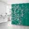 FAIRYGATE Duschvorhang Grüne Blätter Duschvorhang Fenster Duschborhang Grau Duschvorhang Exotische Stoffliches Gewebe Badezimmerdekorationsset mit Haken 180 x 180 cm Polyester Stoff Waschbar B8705