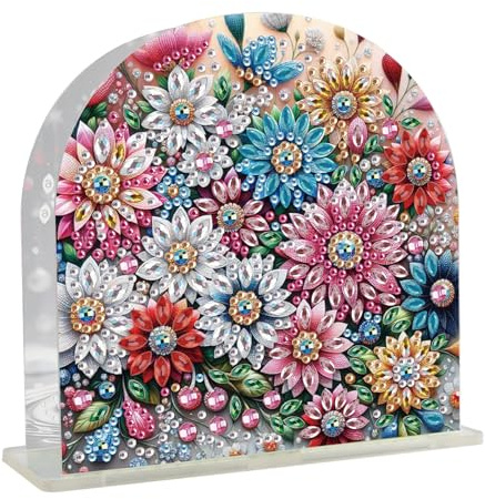 JISHSHAY Fleur Diamond Painting Porte Serviette de Table Fleur Diamant Painting Porte Serviette en Papier Peinture Diamant Porte-serviettes en Papier Bricolage Adulte Broderie Puzzle Point de Croix