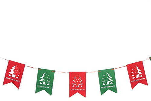 Banderines de Navidad, tela no tejida, banderines de Navidad para colgar, banderines de bricolaje, decoración de pared para el hogar, decoración de fiestas (árbol de Navidad hueco)