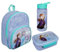 Kindergartenrucksack Disney Frozen Mädchen mit Brotzeitdose Trinkflasche - Personalisiert mit Name - Set Kinderrucksack mit Brotdose Trinkbecher