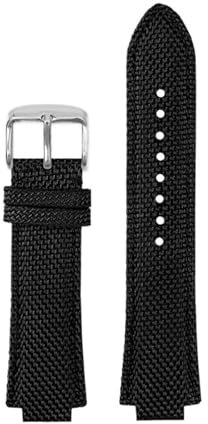 HASGTFM 1853 Passend for Tissot Herrenuhr Super Player PRX Serie T137.410 modifiziertes Nylonarmband 26–12 mm konvexes Mundarmband(Black silver pin)