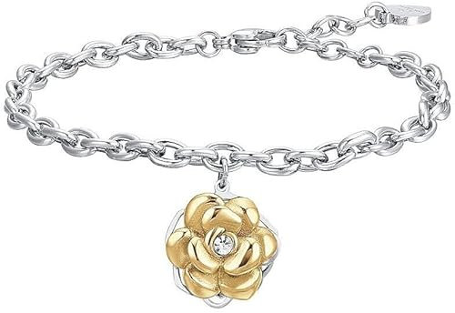 Luca Barra Bracciale da Donna Acciaio con Rosa Girevole in colorazione Oro. La referenza è BK2743