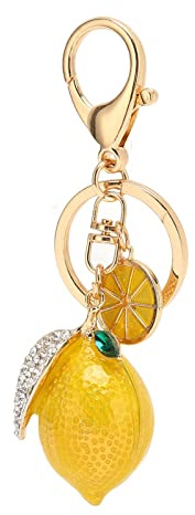 aqxreight Little Lemon Key Strong Metal Little Lemon with Rhines Exquisite Colors Lemon Keychain for Keys Bag Wallet Green Chain Designed versatility. Use As Bag a Accessory Little Lemon