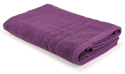 CASTMA - Toallas de Lavabo Gama Colors - Set de 2 Toallas de Rizo 100% Algodón - Suavidad y Alta Absorción - Tamaño 50 x 90 cm - Gramaje 400 gr/m² - Color Berenjena