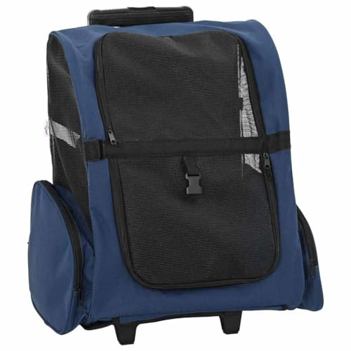 vidaXL Pet Trolley 3-in-1 Design Blue 48x32x(57-106) cm Oxford Fabric