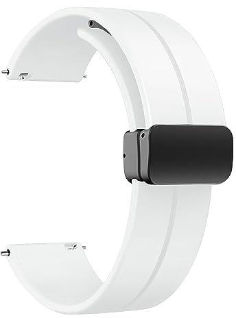 ONE ECHELON Cinturino di ricambio a sgancio rapido compatibile con Fossil Q Marshal, cinturino di ricambio con fibbia regolabile (bianco)