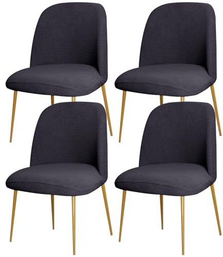 Moderne Esszimmerstühle aus Samt mit gebogener Rückenlehne, Mitte des Jahrhunderts Stil, Polsterstühle für Küche und Wohnzimmer, 2er-Set (Bordeaux)