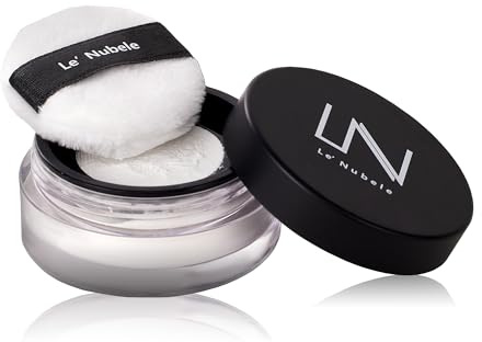 Le' Nubele Azulene Face Cover Fixing Powder Mini Size for Oily Sensitive Skin | Azulene + Talc Free | Blurring Setting Powder, Translucent Face Powder, Setting Powder Makeup, Korean Makeup | 3g•0.10oz