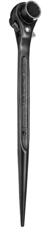 sourcing map Chiave a cricchetto per ponteggi, 13 mm x 17 mm, CR-V, 12 punti, doppia estremità, chiave a cricchetto per ponteggi, strumento per riparazione auto, manutenzione meccanica, nero