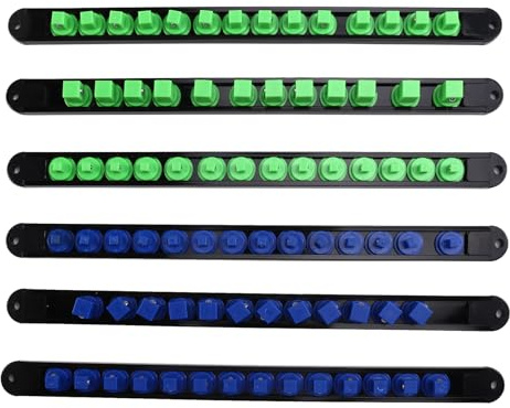 Osmond 6PCS Porta Bussole Organizer Ad per Presa da 1/2 Pollice, 3/8 Pollice e 1/4 Pollice Porta Bussole Ad per Presa con Clip