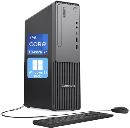 Lenovo ThinkCentre Neo 30s Gen 5 SFF Desktop Computer, 10-core Intel Core i7-13620H, 64GB DDR5, 4TB SSD, HDMI + VGA, Wi-Fi, RJ-45, USB-C, Wired Keyboard & Mouse, Windows 11 Pro