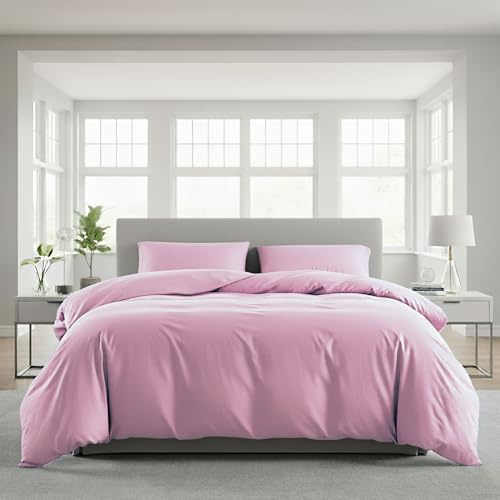 Lavea® Set Copripiumino Matrimoniale in Microfibra 220x240 cm + 2 Federe 80x80 cm – Morbido, Traspirante, OEKO-TEX - Rosa