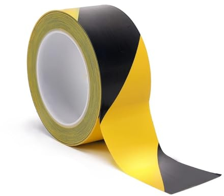 PXAMORTEL Selbstklebendes Warnband, Schwarz-gelbes Warnband, 20–150 mm Breite, 33 m Länge(30MM x 33Meter)