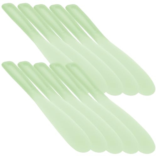 Healvian Lot de 10 Spatules à Maquillage en Silicone Vert, Grosse Taille, Multifonctionnelles pour Mélanger Fond de Teint et Soins du Visage, Outils Ergonomiques Cosmétiques Réutilisable