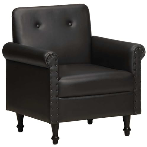 ChicAbode Sessel Schwarz Echtleder Relaxsessel Fernsehsessel Lehnstuhl Lehnsessel Loungesessel A106