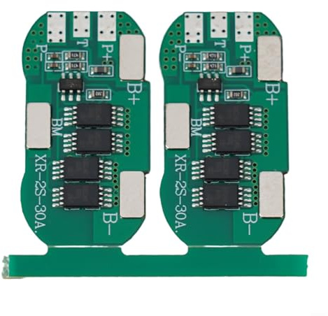 2S 7,4 V Li-Ionen-Akku-Schutzplatine PCM 6 A 10 A Dauerstrom mit 15 A 30 A Spitzenschutz, gemeinsamer Anschluss für Powerbank, DIY-Reparatur (2 Stück, 10 A)