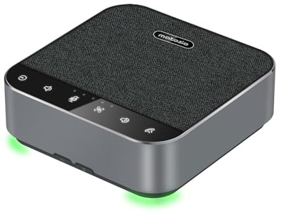 Matosio Octopus Elite Speakerphone Professionnel, Haut-Parleur et Microphone de Conférence sans Fil, Système Audio Conférence avec 8 Micros, Bluetooth/USB, Réduction de Bruit IA, Daisy Chain