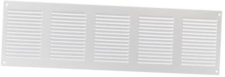 500x150mm Grille de Ventilation avec Moustiquaire - Grilles d'aération en Métal - Acier, Blanc