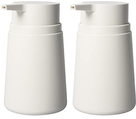Topsky Soap Dispenser with Plastic Pump, 320ml Liquid Hand Soap Dispenser, Rustproof Pump for Kitchen & Bathroom, Great for Lotions, Essential Oil, Liquid Soaps, 2 Pack (White)